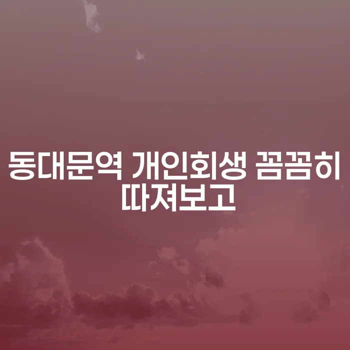 동대문역 개인회생 꼼꼼히 따져보고