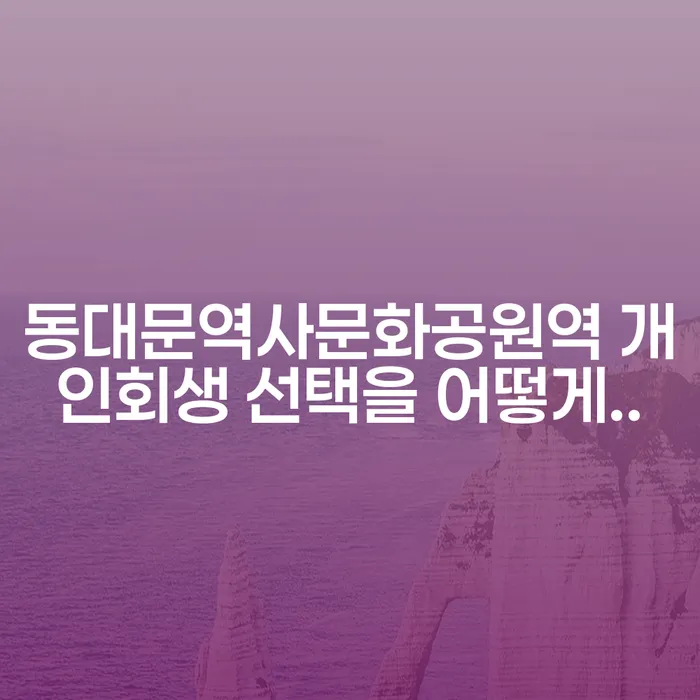 동대문역사문화공원역 개인회생 선택을 어떻게..